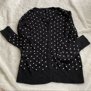 Ann Taylor Polka Dot Cardigan Large
